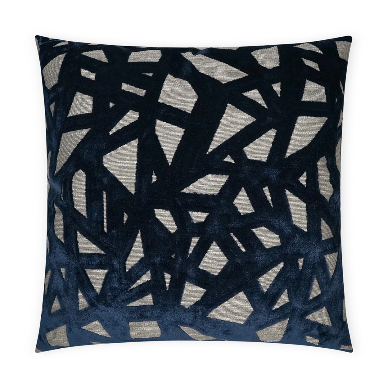 D.V. KAP HOME   24" x 24" Veleri Pillow - Indigo Abstract, Modern    - 3664-I-2424