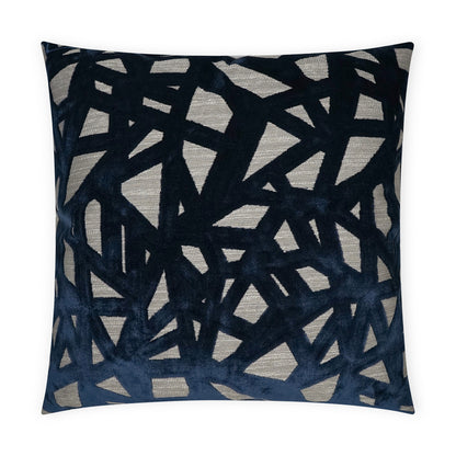 D.V. KAP HOME   24" x 24" Veleri Pillow - Indigo Abstract, Modern    - 3664-I-2424
