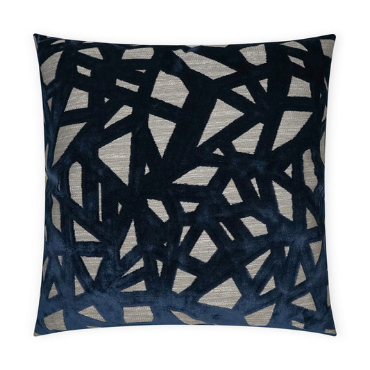 D.V. KAP HOME   24" x 24" Veleri Pillow - Indigo Abstract, Modern    - 3664-I-2424