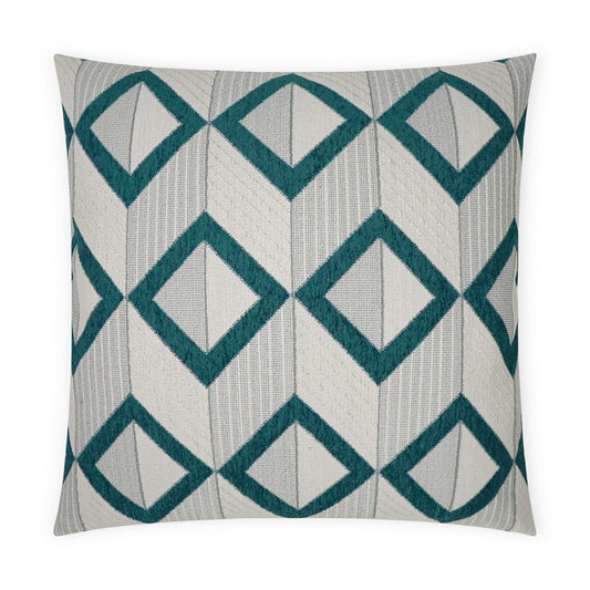 D.V. KAP HOME   24" x 24" Dublin Pillow - Peacock Geometric, Modern    - 3667-P-2424
