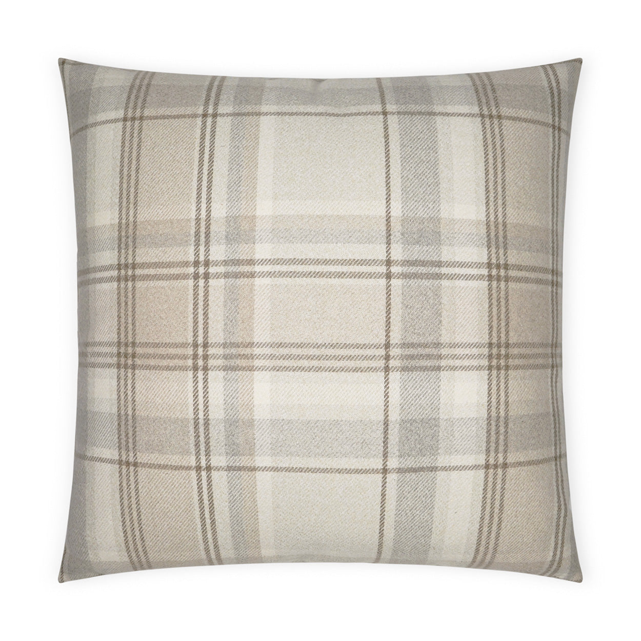 D.V. KAP HOME   24" x 24" Tartan Pillow - Buff Plaid - Check, Traditional, Farmhouse    - 3671-B-2424