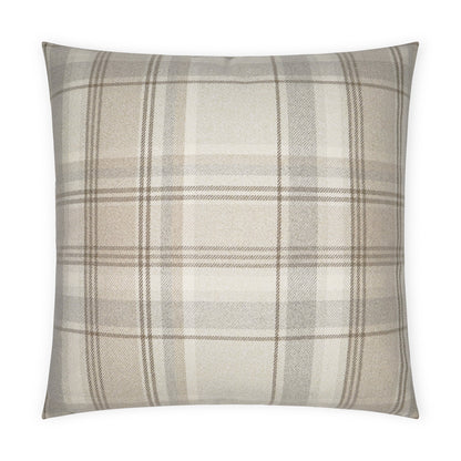 D.V. KAP HOME   24" x 24" Tartan Pillow - Buff Plaid - Check, Traditional, Farmhouse    - 3671-B-2424