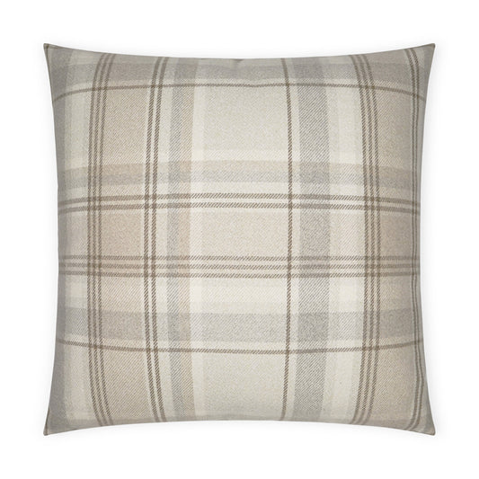 D.V. KAP HOME   24" x 24" Tartan Pillow - Buff Plaid - Check, Traditional, Farmhouse    - 3671-B-2424