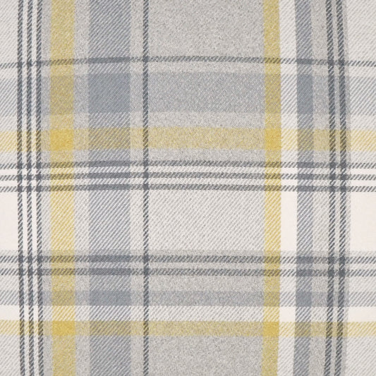 D.V. KAP HOME 3671-C-YARD Tartan Fabric - Charcoal Plaid - Check, Traditional, Farmhouse  Yellow, Grey   - Tartan