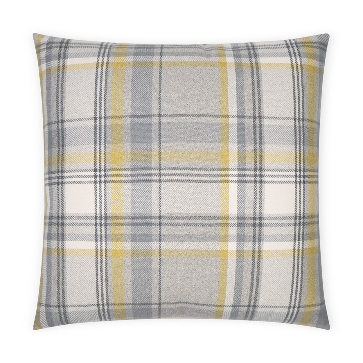 D.V. KAP HOME   24" x 24" Tartan Pillow - Charcoal Plaid - Check, Traditional, Farmhouse    - 3671-C-2424