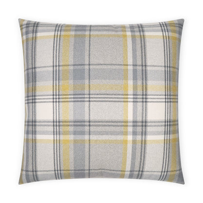 D.V. KAP HOME   24" x 24" Tartan Pillow - Charcoal Plaid - Check, Traditional, Farmhouse    - 3671-C-2424