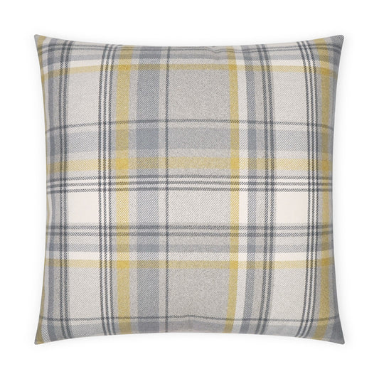 D.V. KAP HOME   24" x 24" Tartan Pillow - Charcoal Plaid - Check, Traditional, Farmhouse    - 3671-C-2424