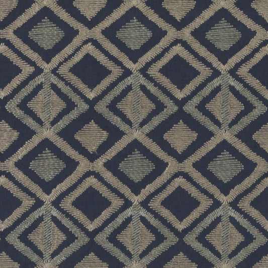 Duralee Monogram Ha61428 | 50-Natural/Blue  Drapery     - 367632