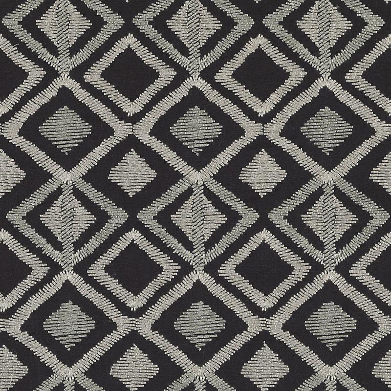 Duralee Monogram Ha61428 | 698-Black/Linen  Drapery     - 367636