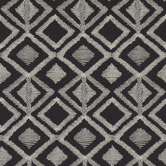 Duralee Monogram Ha61428 | 698-Black/Linen  Drapery     - 367636