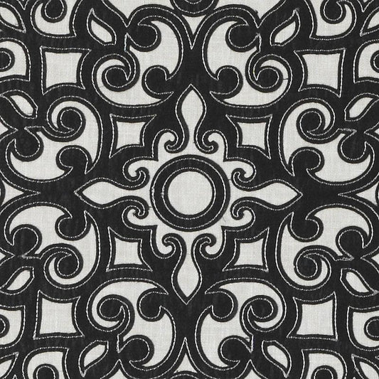 Duralee Da61417 | 698-Black/Linen  Drapery     - 367758