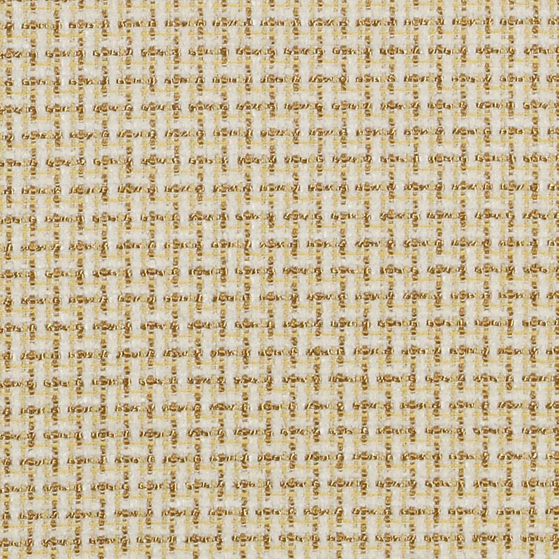 Beige woven fabric with a small brown geometric lattice pattern; textured upholstery material.