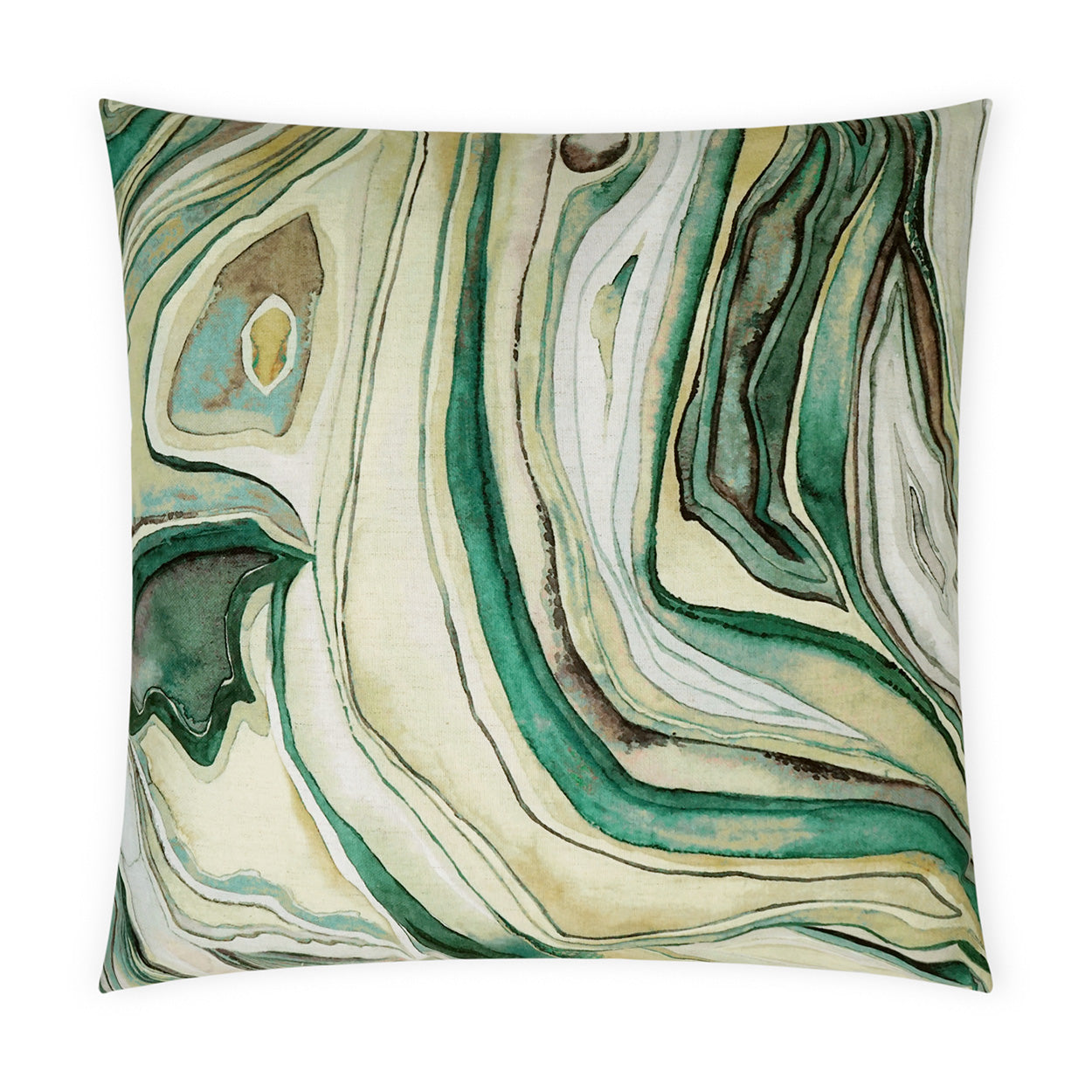 D.V. KAP HOME   24" x 24" Sumidero Pillow - Emerald Modern, Abstract    - 3680-E-2424