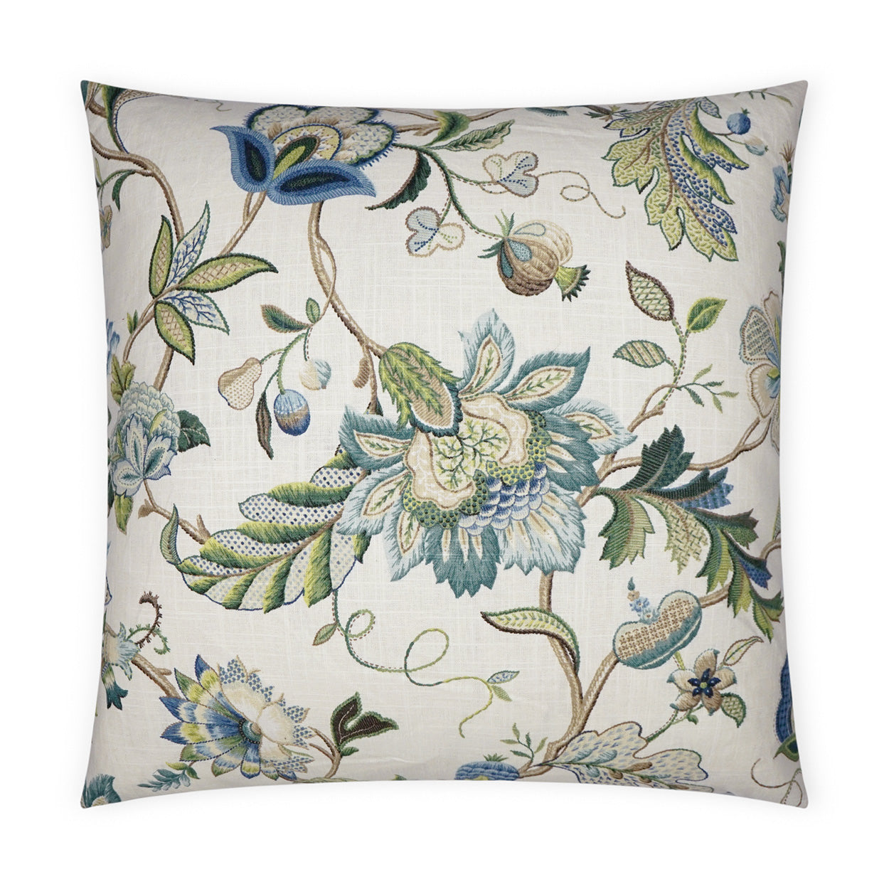 D.V. KAP HOME   24" x 24" Brissac Pillow Floral, Traditional    - 3684-2424