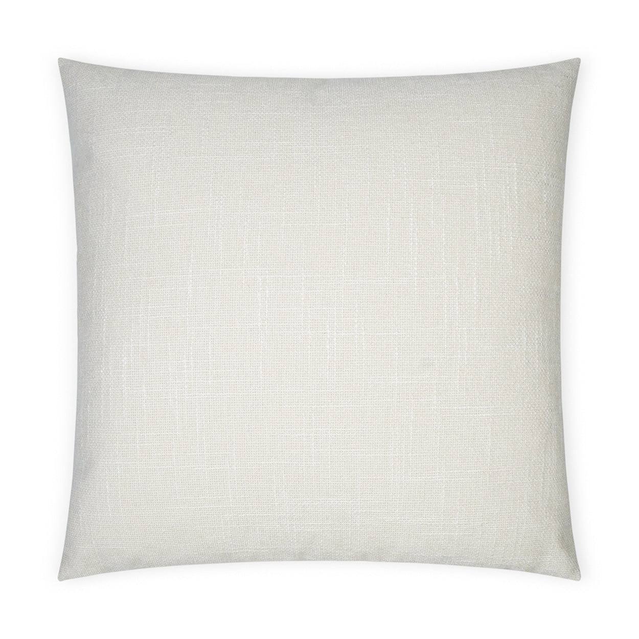 Cream linen-textured square throw pillow, neutral decorative pillow for sofa.