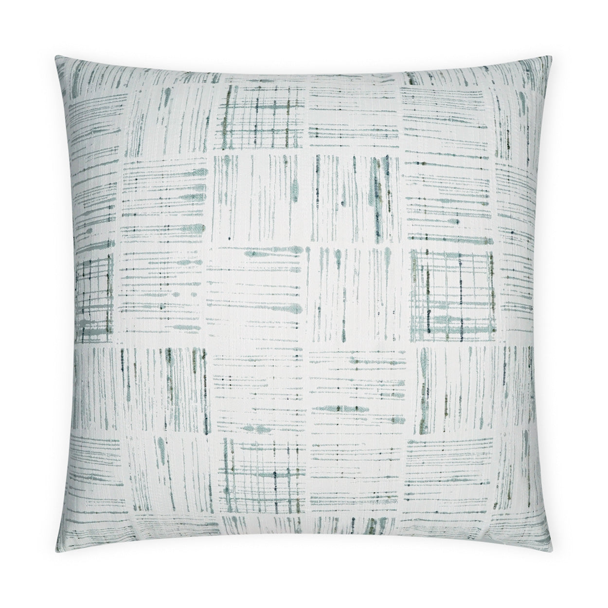 D.V. KAP HOME   24" x 24" Line Up Pillow - Aqua Abstract    - 3688-A-2424