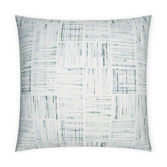 D.V. KAP HOME   24" x 24" Line Up Pillow - Aqua Abstract    - 3688-A-2424