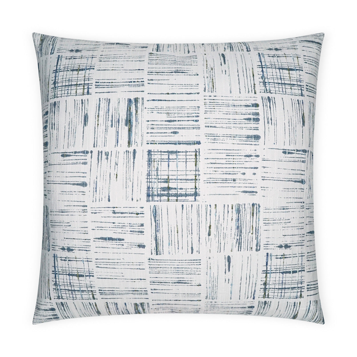 D.V. KAP HOME   24" x 24" Line Up Pillow - Blue Abstract    - 3688-B-2424