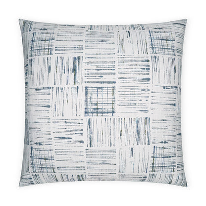 D.V. KAP HOME   24" x 24" Line Up Pillow - Blue Abstract    - 3688-B-2424