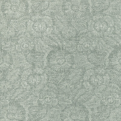 KRAVET COUTURE CHENILLE BOTANICAL & FLORAL MINERAL,WHITE,TEAL   - 36889.135.0