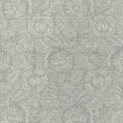 KRAVET COUTURE CHENILLE BOTANICAL & FLORAL GREY,WHITE,BLUE   - 36889.15.0