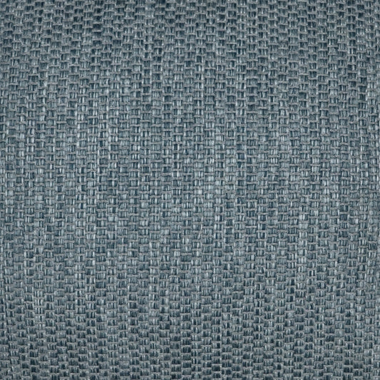 Blue-gray woven fabric with a tight basket-weave texture, ideal for upholstery or cushions.