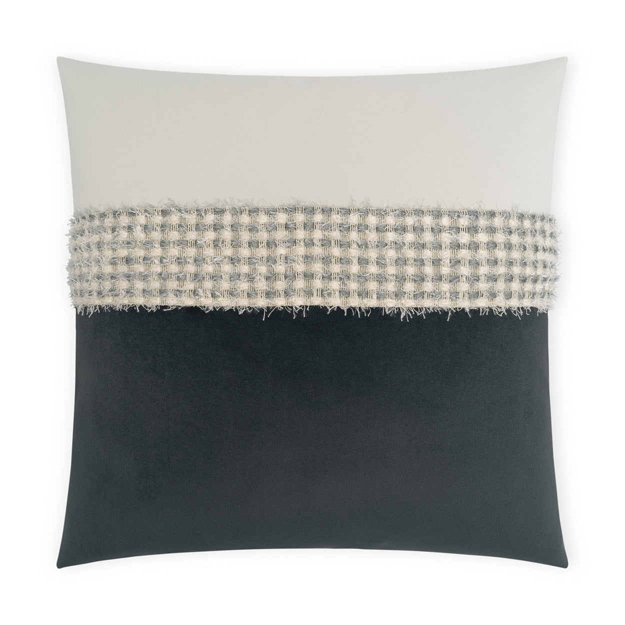 D.V. KAP HOME   24" x 24" Fuzzy Pillow - Stone Traditional, Band / Ribbon    - 3692-S-2424