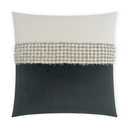 D.V. KAP HOME   24" x 24" Fuzzy Pillow - Stone Traditional, Band / Ribbon    - 3692-S-2424