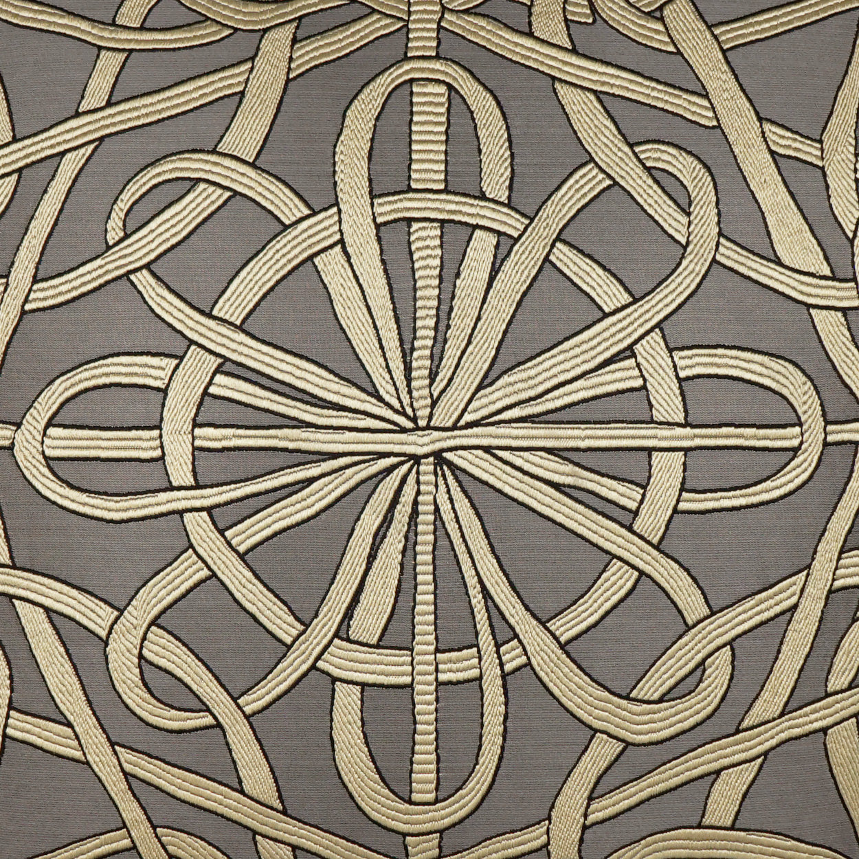 D.V. KAP HOME   24" x 24" Slip Knot Pillow - Charcoal Traditional    - 3696-C-2424