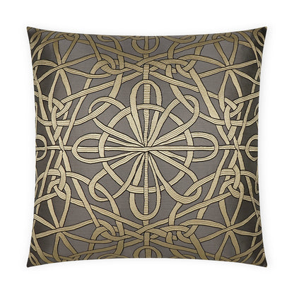 D.V. KAP HOME   24" x 24" Slip Knot Pillow - Charcoal Traditional    - 3696-C-2424