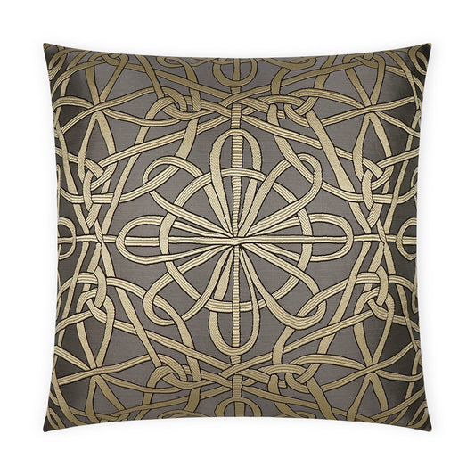 D.V. KAP HOME   24" x 24" Slip Knot Pillow - Charcoal Traditional    - 3696-C-2424