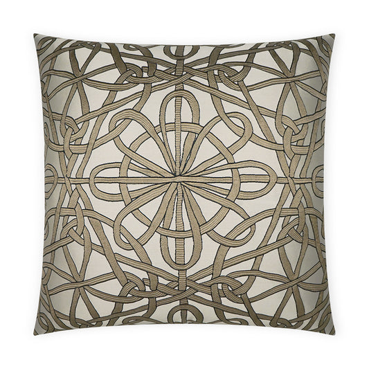 D.V. KAP HOME   24" x 24" Slip Knot Pillow - Taupe Traditional    - 3696-T-2424