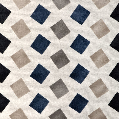 KRAVET DESIGN VELVET GEOMETRIC DARK BLUE,BLACK,   - 36978.815.0