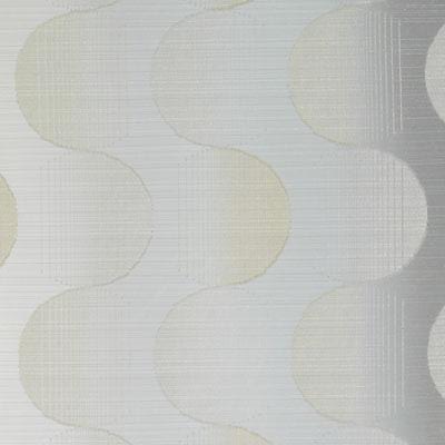Cream scallop-arc drapery fabric on a parchment background; soft, repeating geometric pattern.