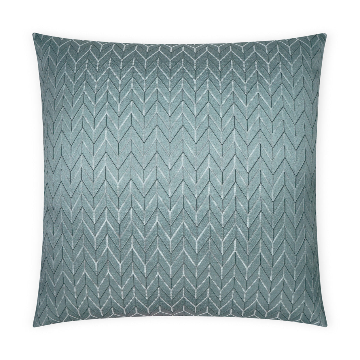D.V. KAP HOME   24" x 24" Elodie Pillow - Aqua Chevron, Glam, Transitional    - 3700-A-2424