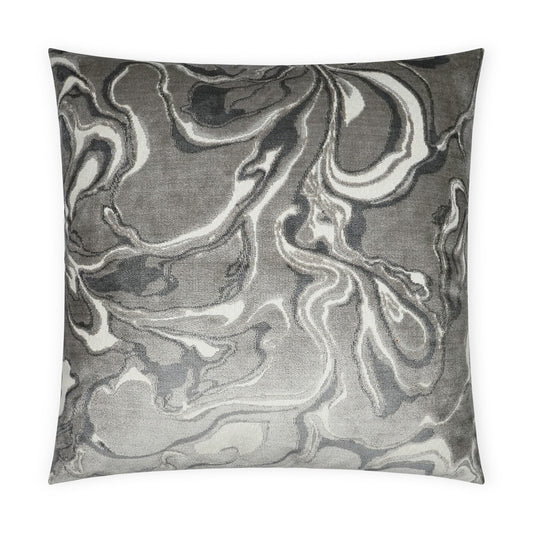 D.V. KAP HOME   24" x 24" Rhapsody Pillow - Grey Abstract    - 3704-G-2424