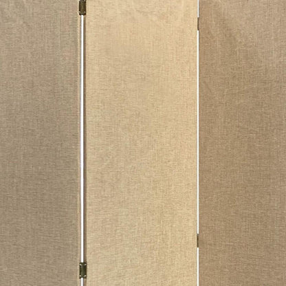 71" Brown Folding Three Panel Screen Room Divider