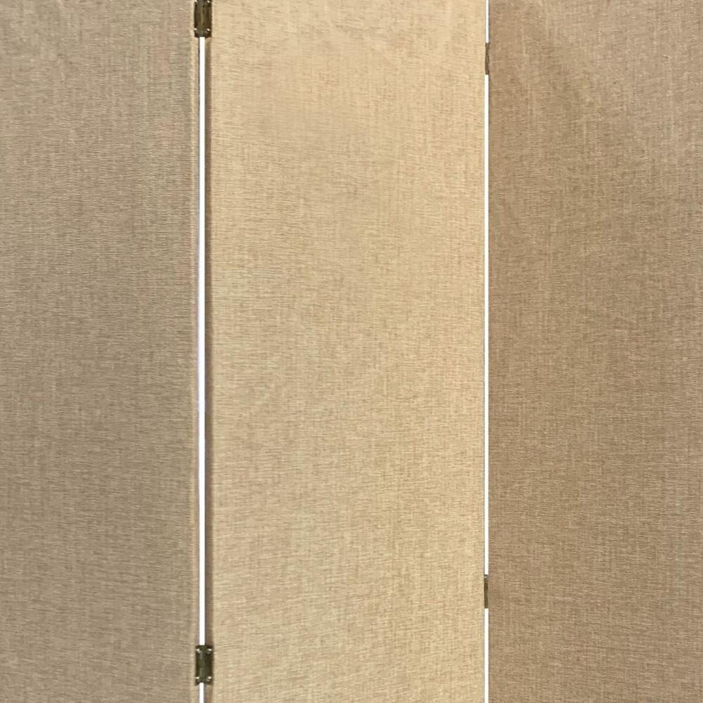 71" Brown Folding Three Panel Screen Room Divider