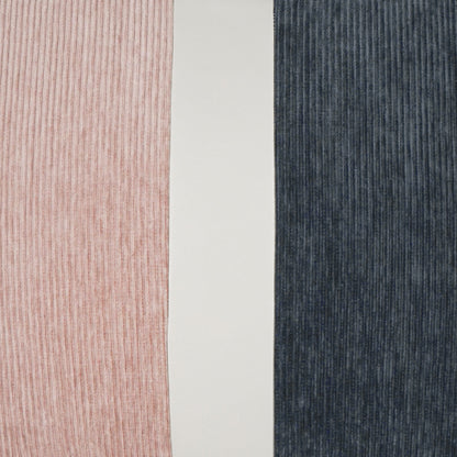 D.V. KAP HOME   24" x 24" Ridges Band Pillow - Blush/Cadet Color Block, Band / Ribbon    - 3705-BC-2424