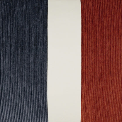 D.V. KAP HOME   24" x 24" Ridges Band Pillow - Cadet/Paprika Color Block, Band / Ribbon    - 3705-CP-2424