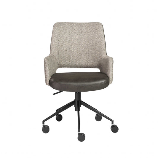 Light Gray Dark Gray and Black Adjustable Swivel Fabric Rolling Office Chair