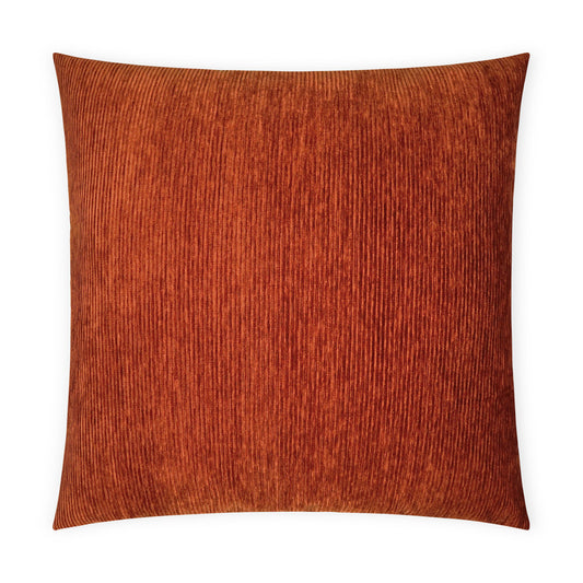 D.V. KAP HOME   24" x 24" Ridges Pillow - Paprika Solid, Stripes, Textured    - 3706-P-2424