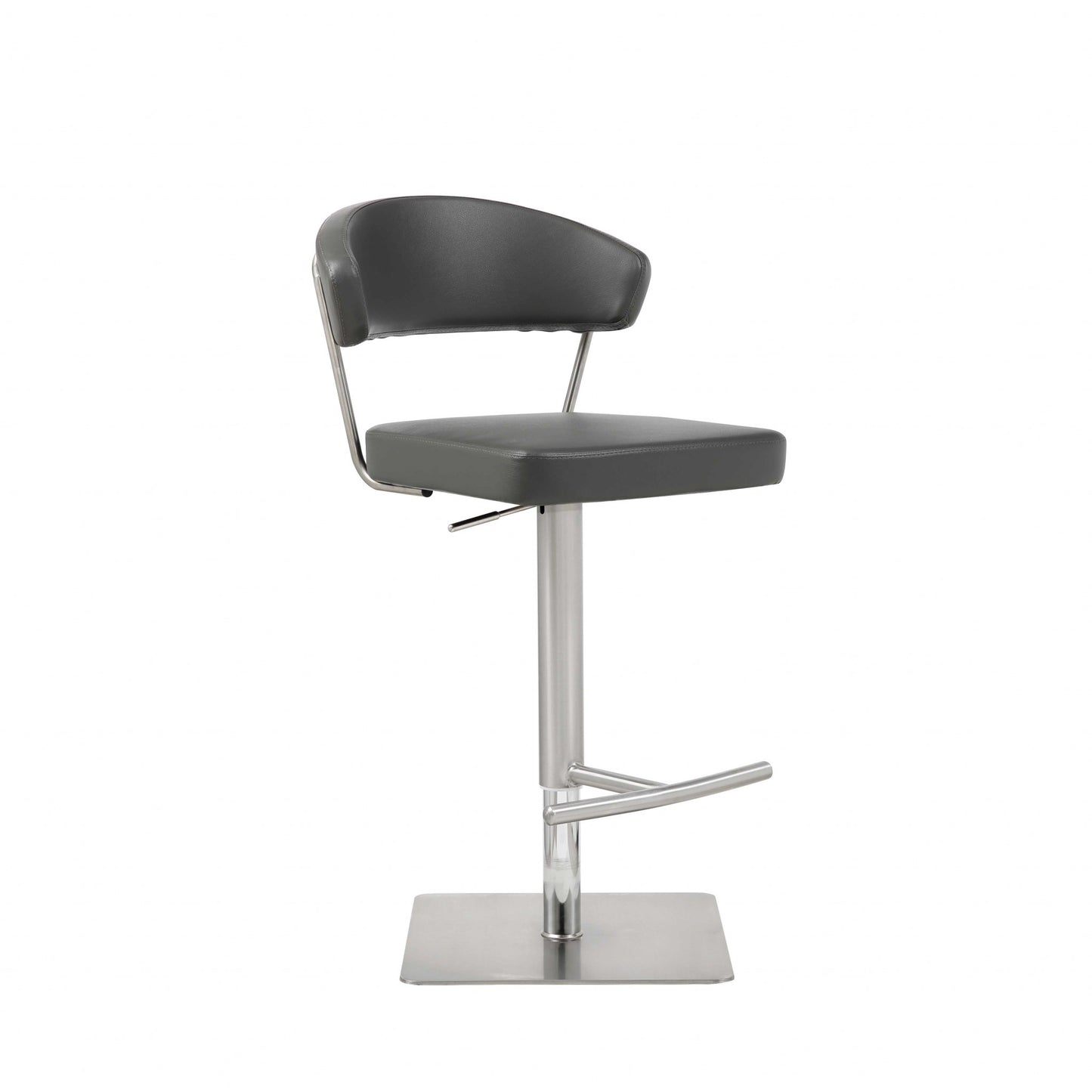 20 " Black And Silver Stainless Steel Bar Chair