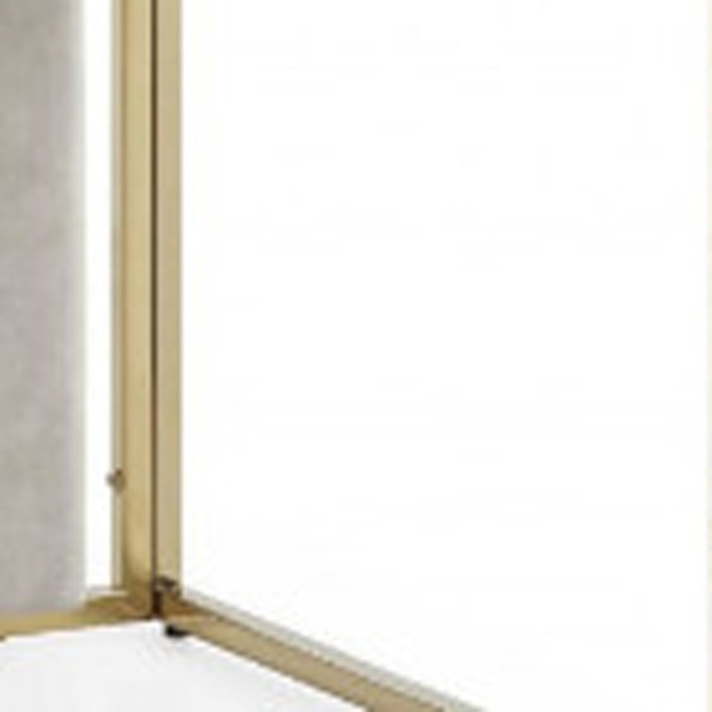 Set of Two Beige and Gold Upholstered Dining Side Chairs