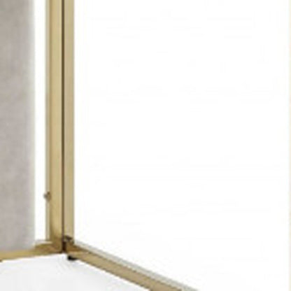 Set of Two Beige and Gold Upholstered Dining Side Chairs