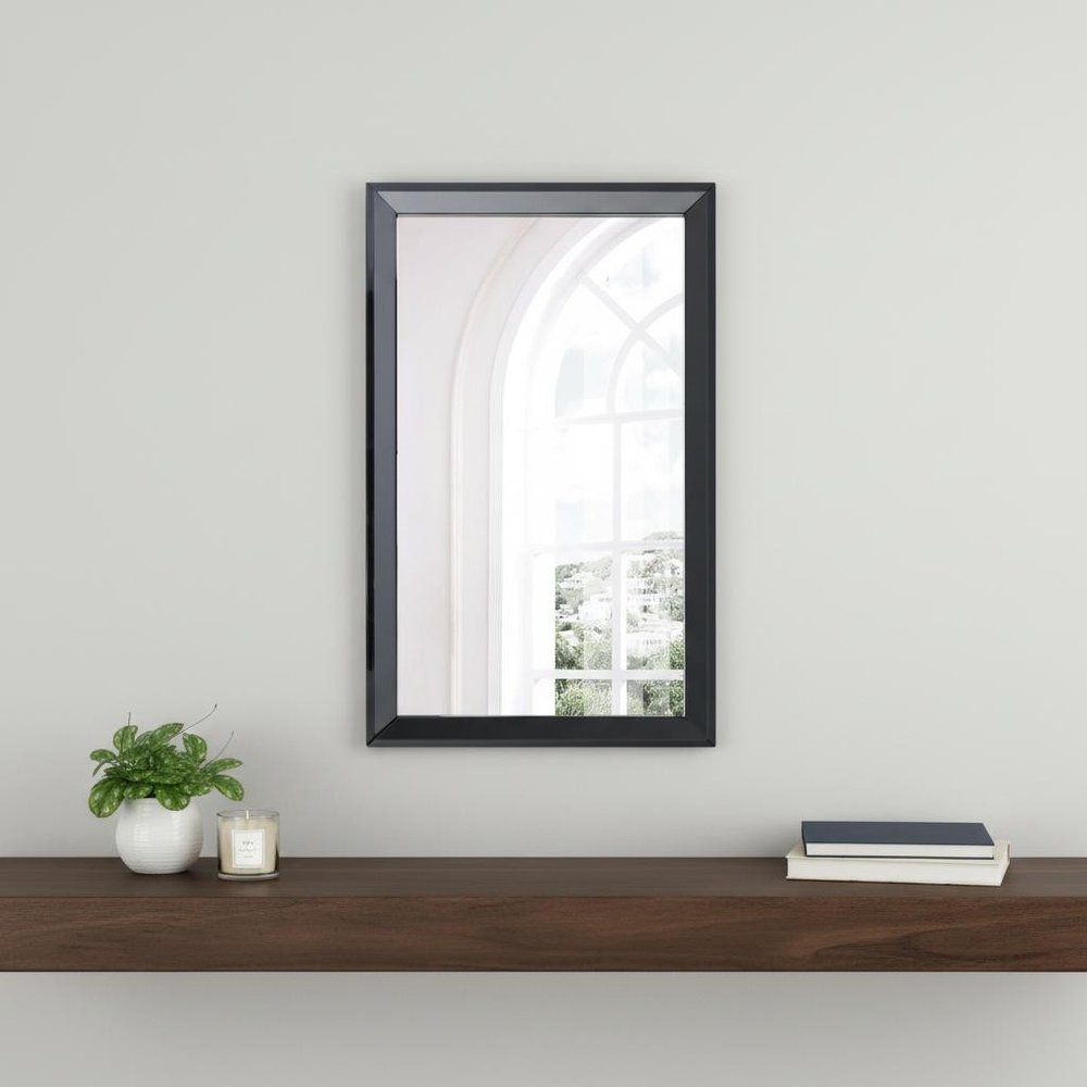 51" Black Wood Framed Accent Mirror