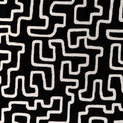 KRAVET DESIGN VELVET GEOMETRIC BLACK,,BLACK   - 37081.8.0