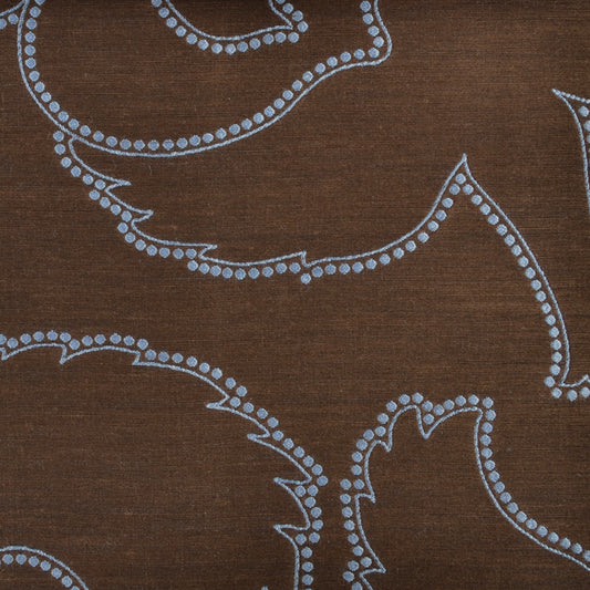 Duralee Monogram 800259H | 108-Blue/Brown  Drapery     - 370825