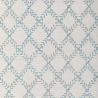 KRAVET BASICS EMBROIDERY LATTICE/SCROLLWORK WHITE,SPA,LIGHT BLUE   - 37090.15.0