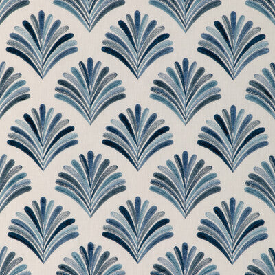 KRAVET BASICS EMBROIDERY GEOMETRIC WHITE,INDIGO,BLUE   - 37091.51.0